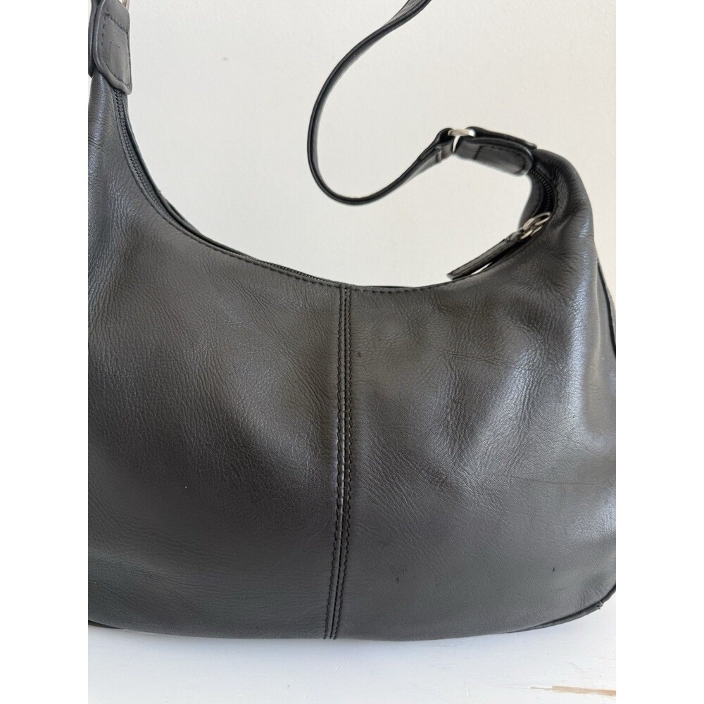 ✿ Preston & York Black Leather Shoulder Bag Hobo Purse Classic Medium
